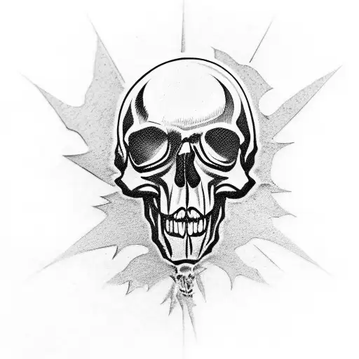 A Badass Motorcycle Club Logo Featuring A Skull And Crossed Motorcycles