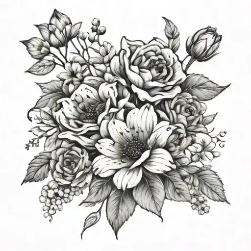 5 Birth Flower Bouquet