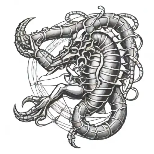 Hand Holding String Inside The Card Depicting Zodiac Sign Scorpio