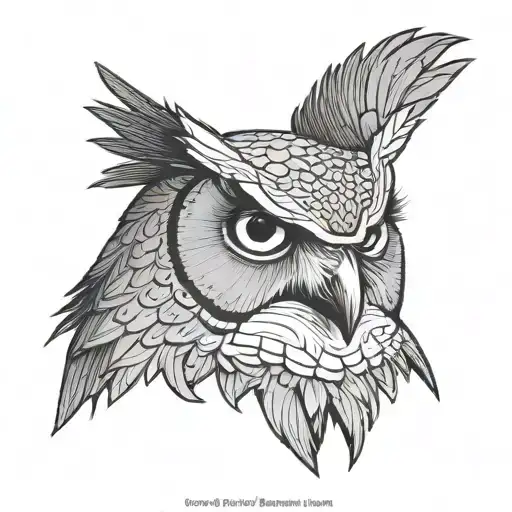 Half Owl Hafl Raven Face