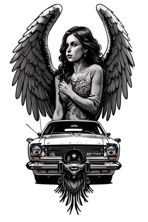 Motorist With Angel Wings