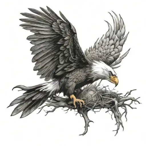 Eagle With Fox And Nest