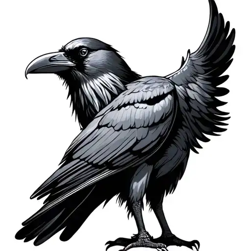 Mocking Raven Standing Proudly