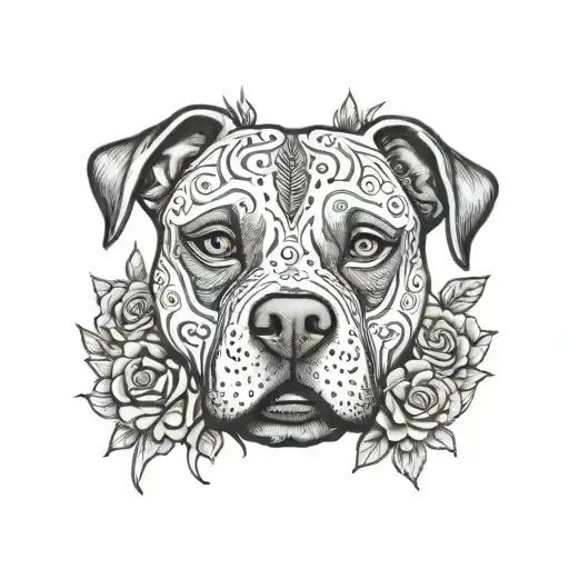 Day Of Dead Pitbull Dog