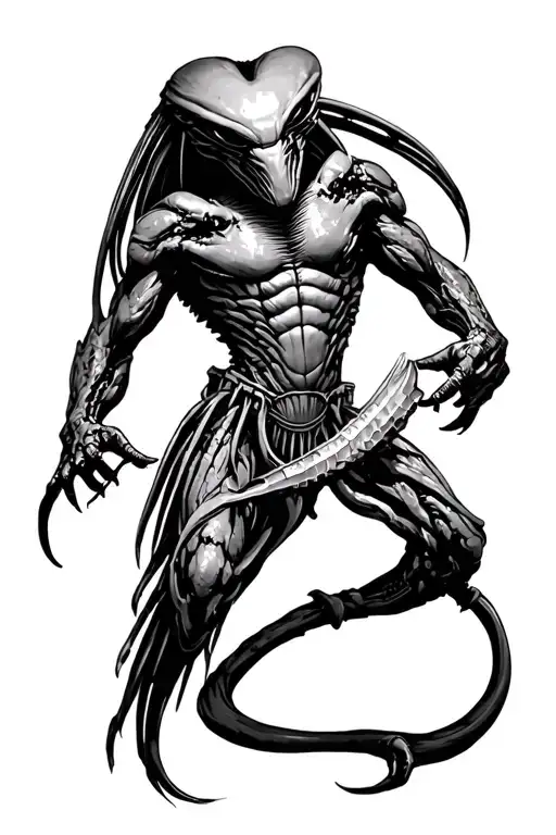 Predator Fighting Alien