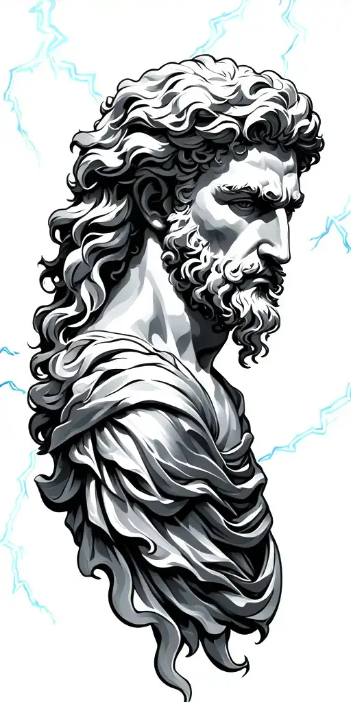 Greek Mythology Zeus God With Lightning