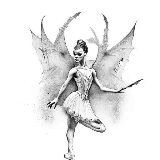 Ballerina Gotic With Bat Wings