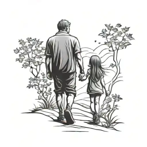Father And Daughter Holding Hands
