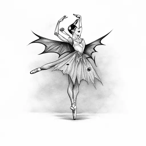 Ballerina Gotic With Bat Wings