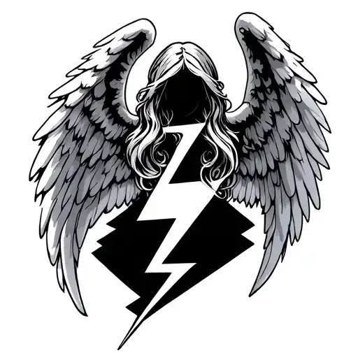 Lightning Bolt With Angel Wings Infant Loss