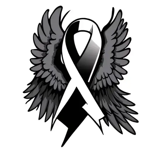 Lightning Bolt With Angel Wings Infant Loss Ribbon