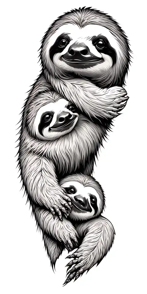 18 Sloths Arm Sleeve Tattoo Design