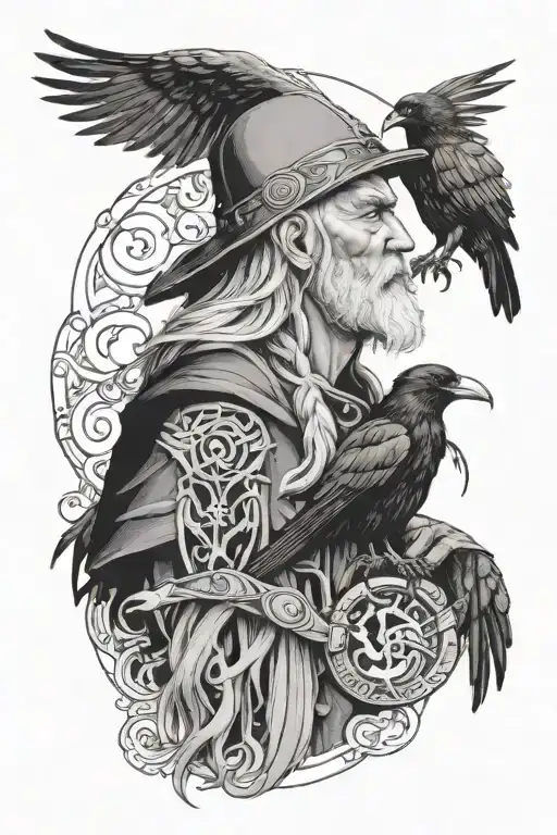 Odin With Crow Sitting