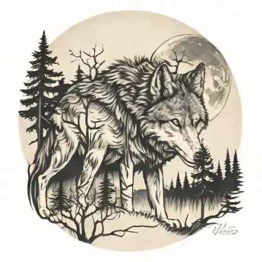 Wolf In The Woods Moon