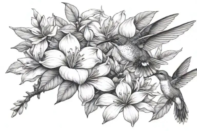 Southern Magnolia And Hummingbird Feeding