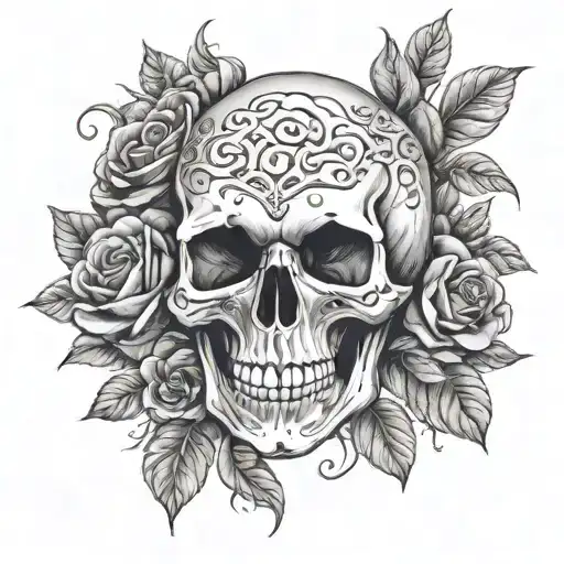 Skull And Roses Skull Laza