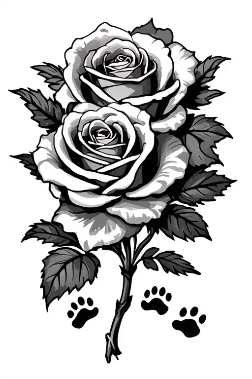 Roses With Paw Prints