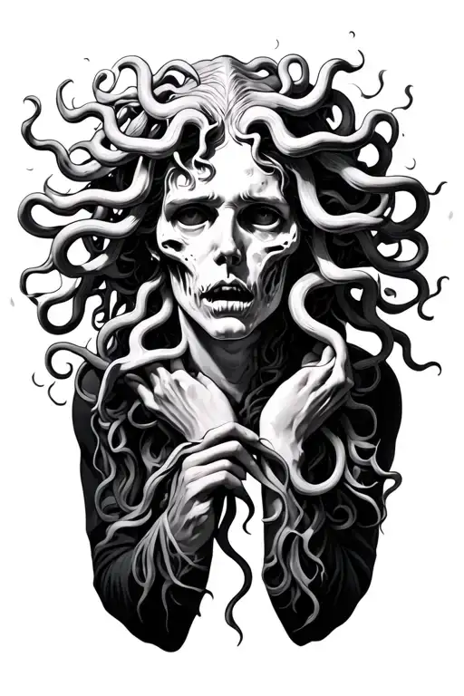 Somone Holding Medusa Head Cut Off Agony Size