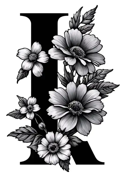 January And July Birth Month Flowers With Letter H Simple