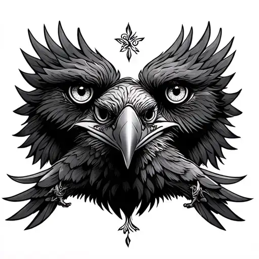Three Eyed Raven Traditional Style