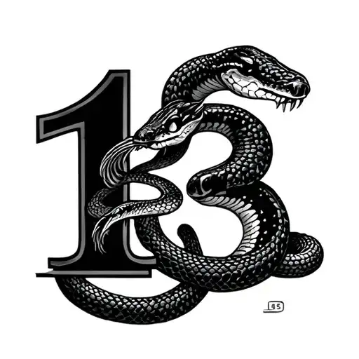 The Number 13 Around Which There Is A Snake