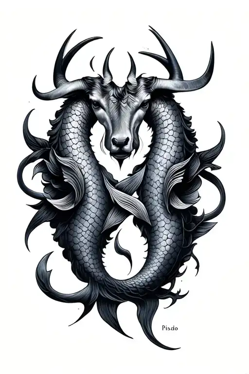 Taurus And Pisces Symbol Intertwined Tattoo