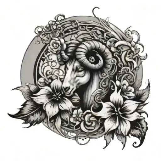 Circular Flowery Aries