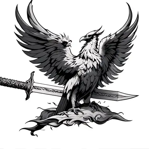 Pheonix Going Around The Sword