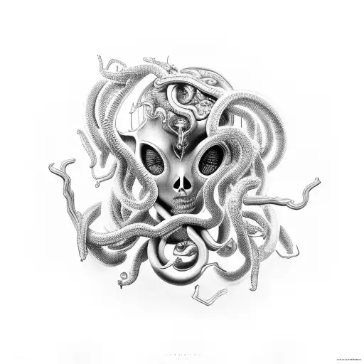 Metal Medusa Melting Tattoo