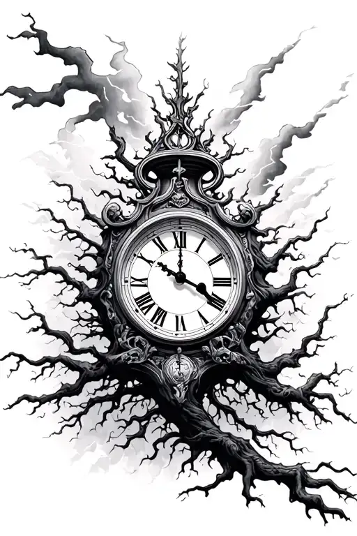 Clock Trees Lightning Striking