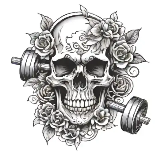 Skull Flower Gym Dumbbell