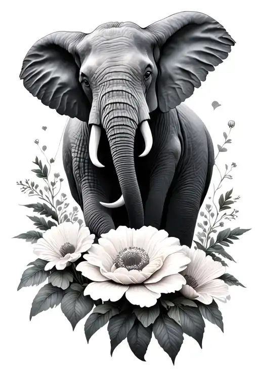 Elephant Birth Flowers Growing