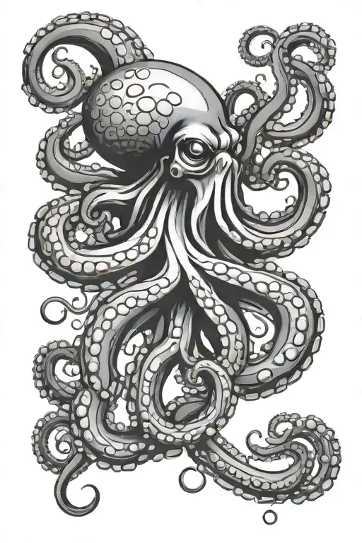 Scuba Diving And Octopus Wrapped