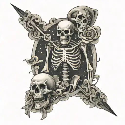 Galaxy And Skeleton Holding