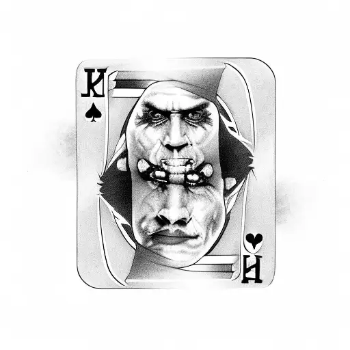 A Deck Of Racing Cards With The Joker As The King Tattoo