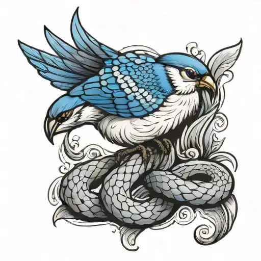 Blue Jay King Cobra Snake