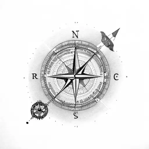 Road With Compass And Map