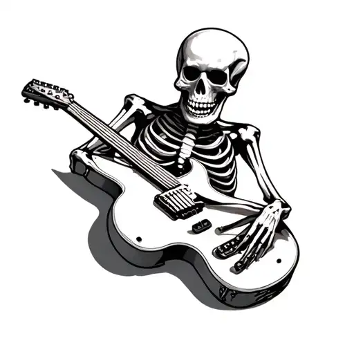 Skeleton As A Guitar