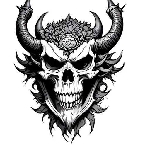 Japanese Demon Skull