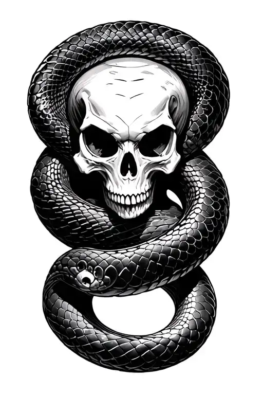 Snake With Skull