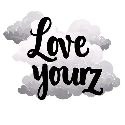 Love Yourz Words Inside Of Clouds