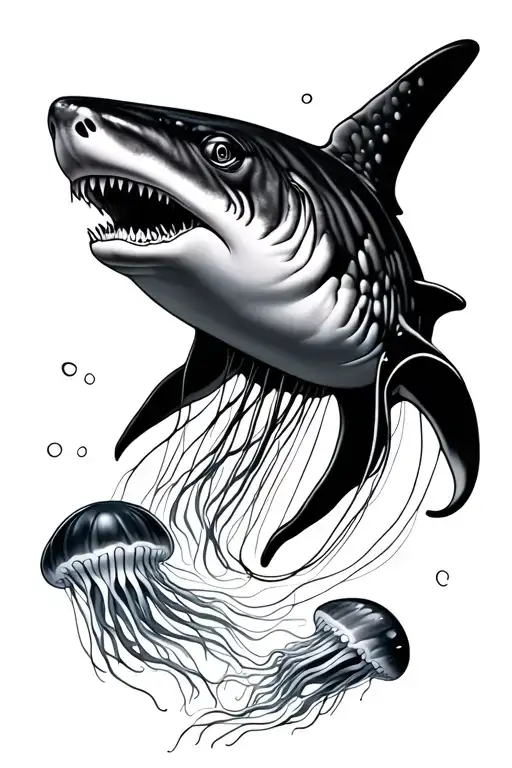 Whale Shark And Jellyfish