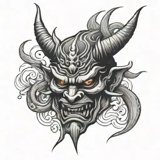 Oni Demon Mask With Long Nose