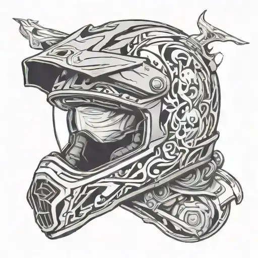 Dirtbike Helmet With A Broken Scar