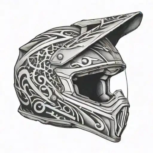 Dirtbike Helmet With A Broken Scar Cover