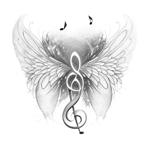 A Music Note Intertwined With Delicate Fairy Wings
