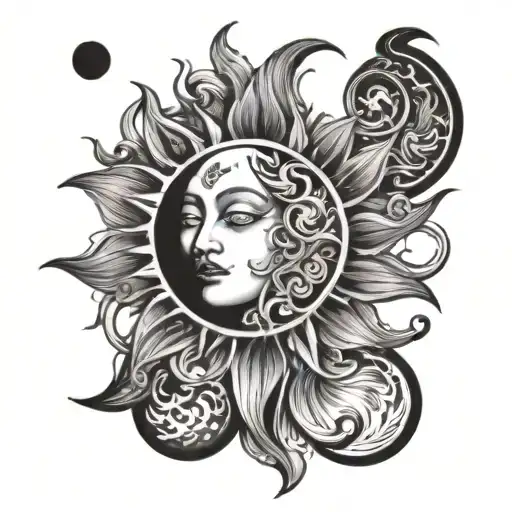 Sun Moon Femenine Back Simple