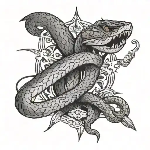 Snake Wrapped Around Dagger