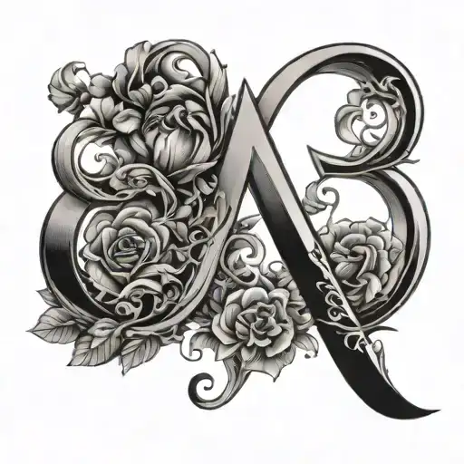 Pretty Tattoo With Letters Ba