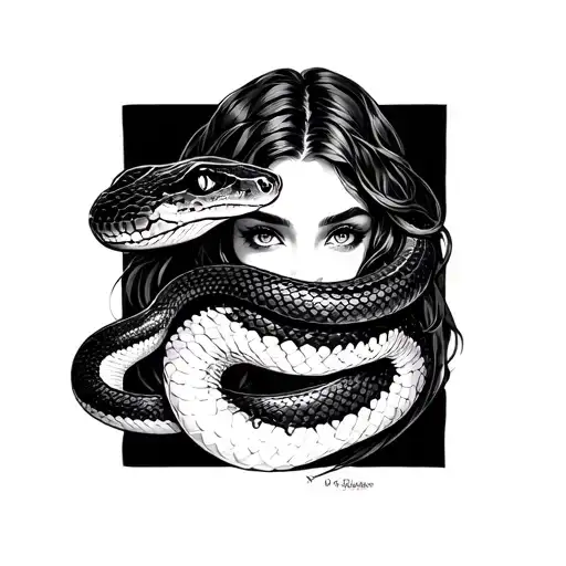 Woman And Snake